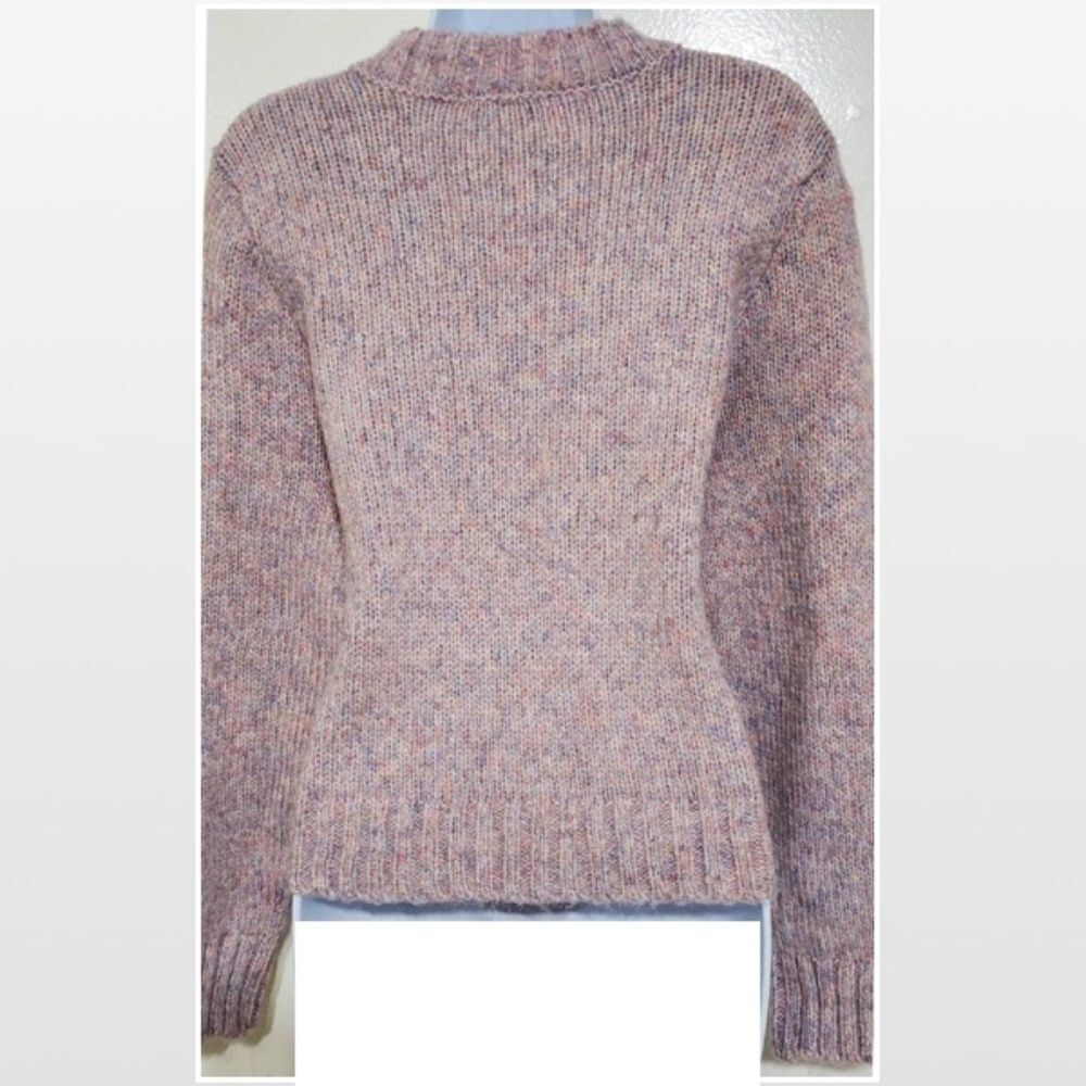 New Purple & Pink Cable Chunky Knit Cropped Pullover Sweater - Picture 11 of 16